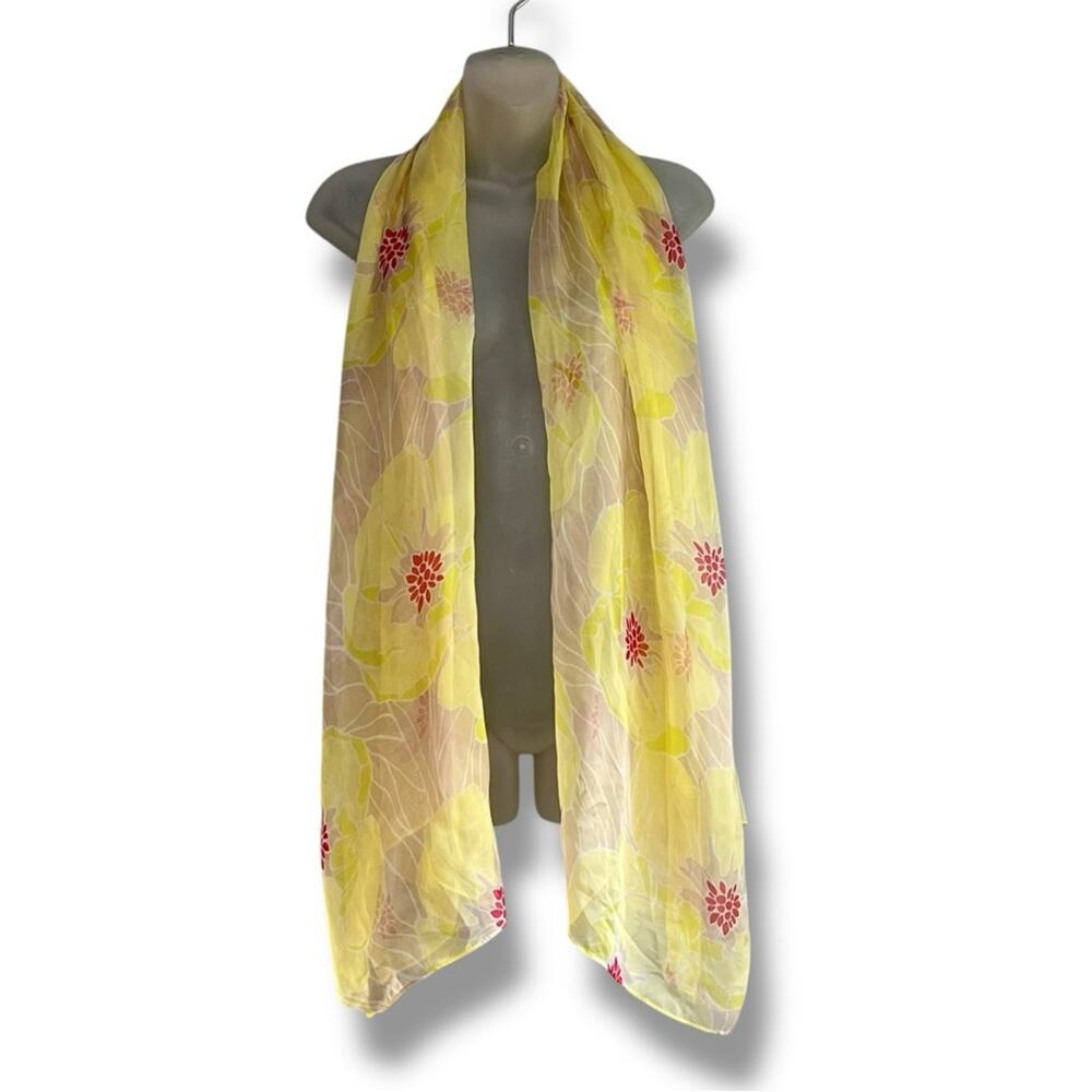 Sheer floral oversized wrap sarong scarf 41” x 70” - Picture 4 of 7